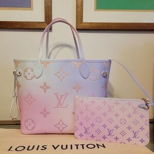 Louis Vuitton Pastel Pink and Purple Women's Bag Set